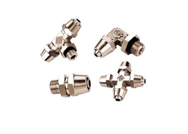 Lock Nut Type Pneumatic Fittings , JSM Pneumatic Connectors Push To Connect