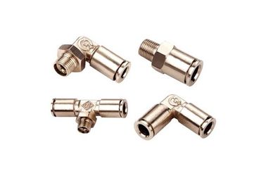 Easy To Assemble Pneumatic Couplings Fittings JKH Push - In Type Nickle Plated